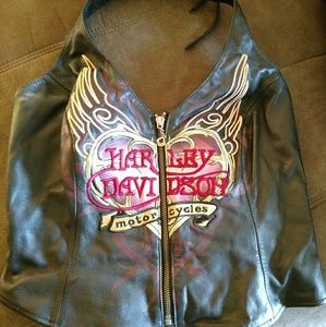 Lather Harley Davidson Halter top
